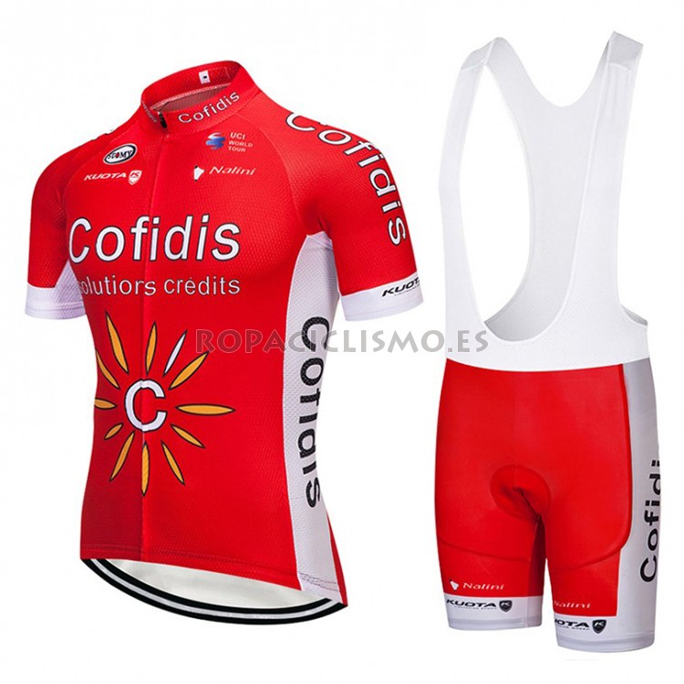 2018 Maillot Cofidis Tirantes Mangas Cortas Rojo y Blanco